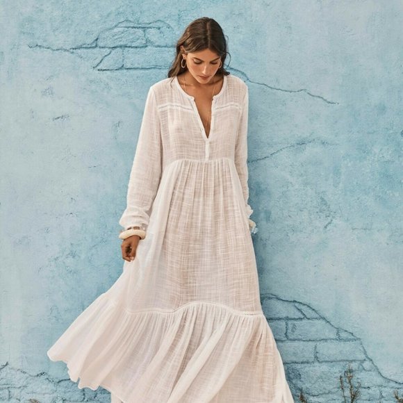Tigerlily Paradalis White Cotton Maxi 